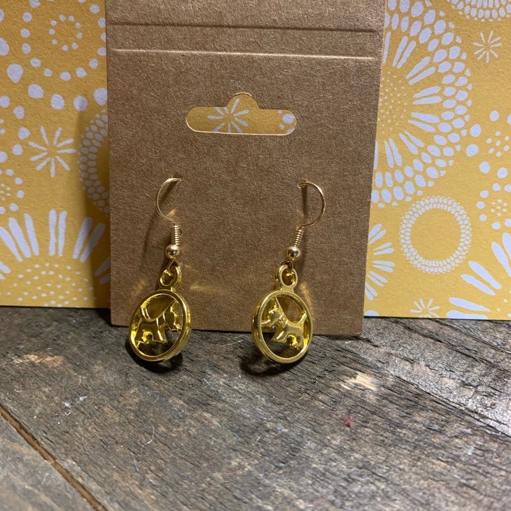 Dog charm dangle earrings